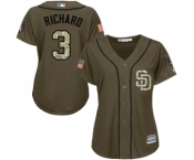 Women's Majestic San Diego Padres #3 Clayton Richard Authentic Green Salute to Service Cool Base MLB Jersey