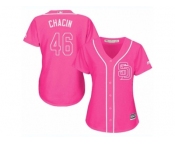 Women's Majestic San Diego Padres #46 Jhoulys Chacin Replica Pink Fashion Cool Base MLB Jersey
