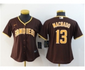 Women's Padres #13 Manny Machado Brown 2020 Baseball Cool Base Jersey
