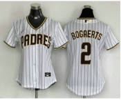 Women's San Diego Padres #2 Xander Bogaerts White Cool Base Stitched Baseball Jersey