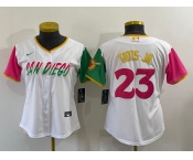 Women's San Diego Padres #23 Fernando Tatis Jr. White 2022 City Connect Cool Base Stitched Baseball Jersey(Run Small)