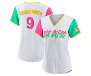 Women's San Diego Padres #9 Jake Cronenworth White 2022 City Connect Cool Base Stitched Baseball Jersey