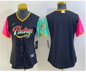Women's San Diego Padres Blank Black 2022 City Connect Cool Base Stitched Jersey
