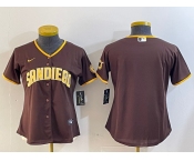 Women's San Diego Padres Blank Brown Cool Base Stitched Jersey