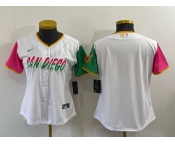 Women's San Diego Padres Blank White 2022 City Connect Cool Base Stitched Baseball Jersey(Run Small)