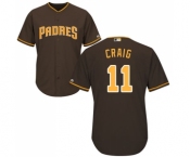 Youth Majestic San Diego Padres #11 Allen Craig Replica Brown Alternate Cool Base MLB Jersey