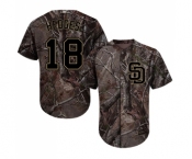 Youth Majestic San Diego Padres #18 Austin Hedges Authentic Camo Realtree Collection Flex Base MLB Jersey