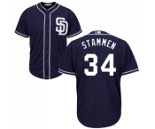 Youth Majestic San Diego Padres #34 Craig Stammen Replica Navy Blue Alternate 1 Cool Base MLB Jersey