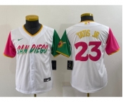 Youth San Diego Padres #13 Manny Machado White 2022 City Connect Cool Base Stitched Jersey