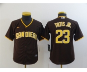 Youth San Diego Padres #23 Fernando Tatis Jr. Alternate Replica Brown Nike Jersey