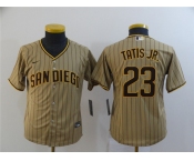 Youth San Diego Padres #23 Fernando Tatis Jr. Alternate Replica Light Brown Nike Jersey