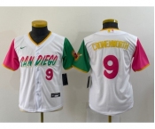 Youth San Diego Padres #9 Jake Cronenworth White Number 2022 City Connect Cool Base Stitched Jersey