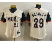Women's Baltimore Orioles #29 Samuel Basallo Natural 2026 City Connect Stadium Stitched Baseball Jersey Women's Baltimore Orioles #29 Samuel Basallo Natural 2026 City Connect Stadium Stitched Baseball Jersey