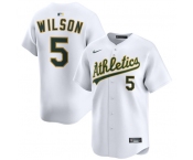 Men's Oakland Athletics #5 Jacob Wilson White 2024 Home Limited Stitched Jersey