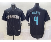 Men's Arizona Diamondbacks #4 Ketel Marte Black Stitched Baseball Jersey