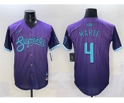 Men's Arizona Diamondbacks #4 Ketel Marte Purple 2025 City Connect Limited Stitched Baseball Jersey
