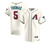 Men's Arizona Diamondbacks #5 Alek Thomas Cream Limited Stitched Baseball Jersey