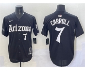 Men's Arizona Diamondbacks #7 Corbin Carroll Black 'Gothic Desert Fang Edition' Vapor Limited Stitched Baseball Jersey