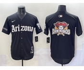 Men's Arizona Diamondbacks Team Big Logo Black 'Gothic Desert Fang Edition' Vapor Premier Limited Stitched Baseball Jersey