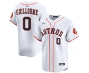 Men's Houston Astros #0 Luis Guillorme White 2025 Home Limited Stitched Baseball Jersey