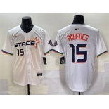Men's Houston Astros #15 Isaac Paredes White 2025 City Connect Limited Stitched Baseball Jersey