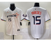 Men's Houston Astros #15 Isaac Paredes White 2025 City Connect Limited Stitched Baseball Jersey
