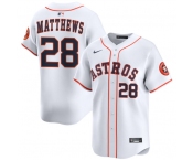 Men's Houston Astros #28 Brice Matthews White 2025 Home Limited Stitched Baseball Jersey