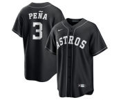 Men's Houston Astros #3 Jeremy Pena Black Lights Out Limited Stitched Baseball Jersey