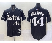 Men's Houston Astros #44 Still Tippin Black Gothic 'Houston Born Barrio Raised' Limited Stitched Baseball Jersey