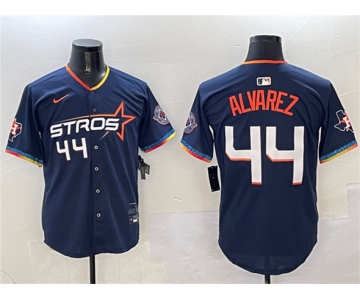Men's Houston Astros #44 Yordan Alvarez Navy 2025 City Connect With Texas Patch Limited Stitched Baseball Jersey