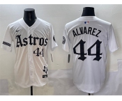 Men's Houston Astros #44 Yordan Alvarez White Gothic 'Houston Born Barrio Raised' Limited Stitched Baseball Jersey