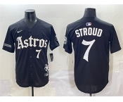 Men's Houston Astros #7 C.J. Stroud Black Gothic 'Houston Born Barrio Raised' Limited Stitched Baseball Jersey
