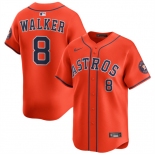 Men's Houston Astros #8 Christian Walker Orange 2025 Alternate Limited Stitched Baseball Jersey