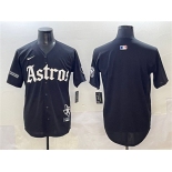 Men's Houston Astros Blank Black Gothic 'Houston Born Barrio Raised' Limited Stitched Baseball Jersey