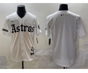 Men's Houston Astros Blank White Gothic 'Houston Born Barrio Raised' Limited Stitched Baseball Jersey