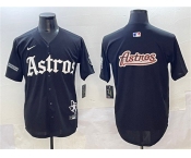 Men's Houston Astros Team Big Logo Black Gothic 'Houston Born Barrio Raised' Limited Stitched Baseball Jersey