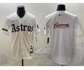 Men's Houston Astros Team Big Logo White Gothic 'Houston Born Barrio Raised' Limited Stitched Baseball Jersey