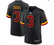 Men's Washington Commanders #3 Diggs Black Nike Hail Raiser Game Stitched Jersey