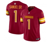 Men's Washington Commanders #1 Deebo Samuel Sr Burgundy 2025 F.U.S.E. Vapor Limited Football Stitched Jersey
