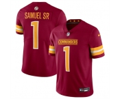 Men's Washington Commanders #1 Deebo Samuel Sr Burgundy 2025 Vapor Limited Football Stitched Jersey