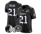 Men's Washington Commanders #21 Sean Taylor Black 75TH Patch 2026 F.U.S.E. Hail Raiser Alternate Vapor Limited Stitched Football Jersey Men's Washington Commanders #21 Sean Taylor Black 75TH Patch 2026 F.U.S.E. Hail Raiser Alternate Vapor Limited Stitched Football Jersey