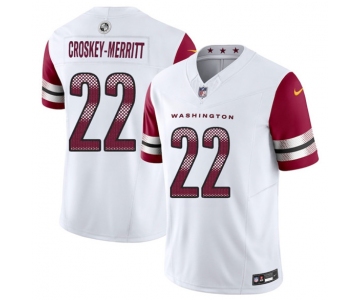 Men's Washington Commanders #22 Jacory Croskey-Merritt White 2025 F.U.S.E. Vapor Limited Football Stitched Jersey