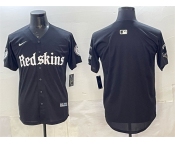 Men's Washington Commanders Blank Black 'Gothic Capitol Shadows Edition' Limited Stitched Baseball Jersey Men's Washington Commanders Blank Black 'Gothic Capitol Shadows Edition' Limited Stitched Baseball Jersey