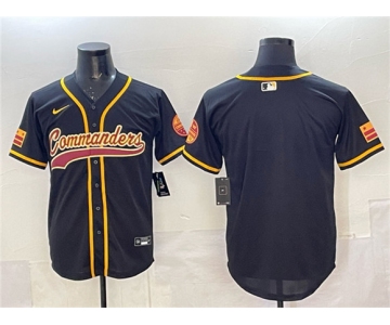 Men's Washington Commanders Blank Black Limited Stitched Baseball Jersey