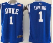 Duke Blue Devils #1 Kyrie Irving 2015 Blue Round Collar Jersey
