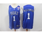Duke Blue Devils #1 Zion Williamson Blue College Basketball Jersey