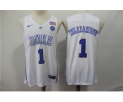 Duke Blue Devils #1 Zion Williamson White College Basketball Jersey