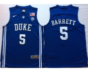 Duke Blue Devils #5 RJ Barrett Blue Elite Nike College Basketball Jersey