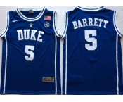 Duke Blue Devils #5 RJ Barrett Blue Nike College Basketball Jersey