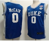 Men's Duke Blue Devils #0 Jared McCAIN Blue College Basketball Jersey